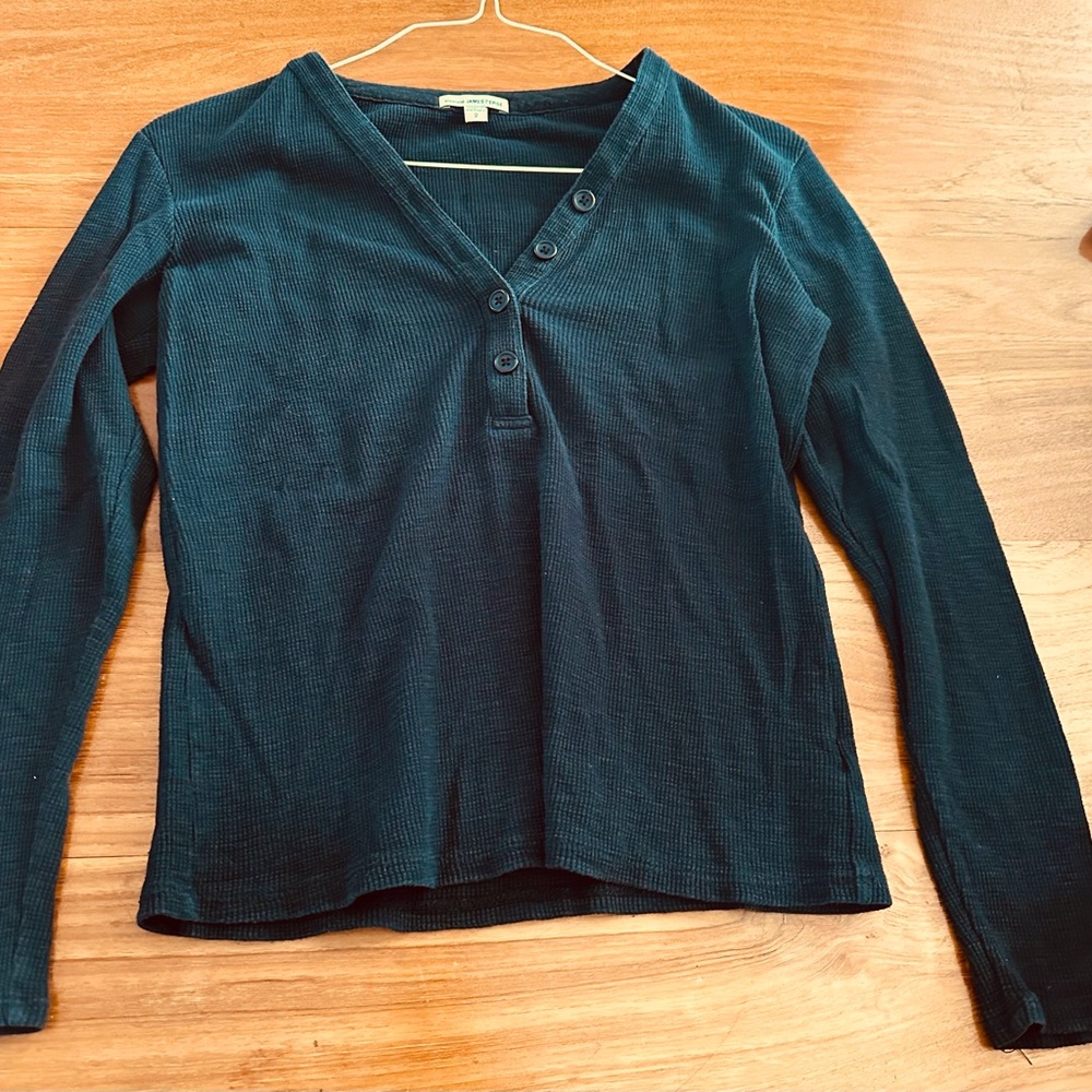 James Perse thermal button up medium Black EUC